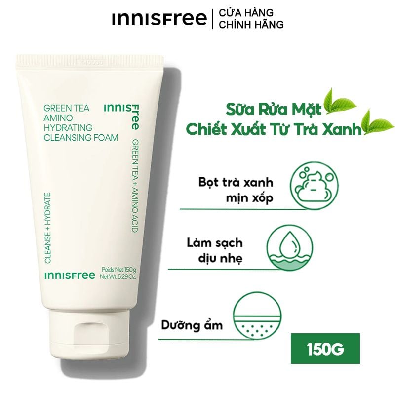 Sữa rửa mặt chiết xuất từ trà xanh innisfree green tea foam cleanser g