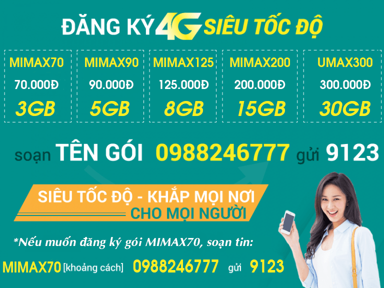 Các gói cước g viettel không giới hạn dung lượng