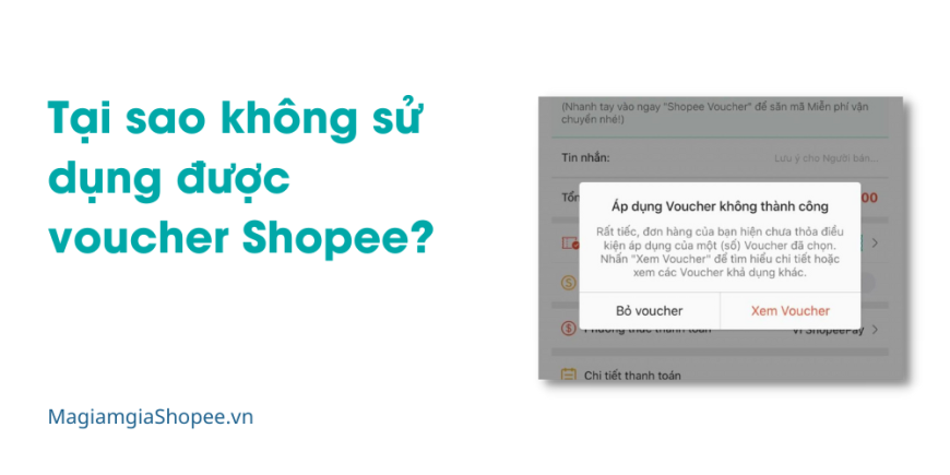 Tại sao không sử dụng được voucher shopee