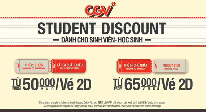 Voucher cgv mã giảm giá cgv khuyến mãi giảm giá vé cgv