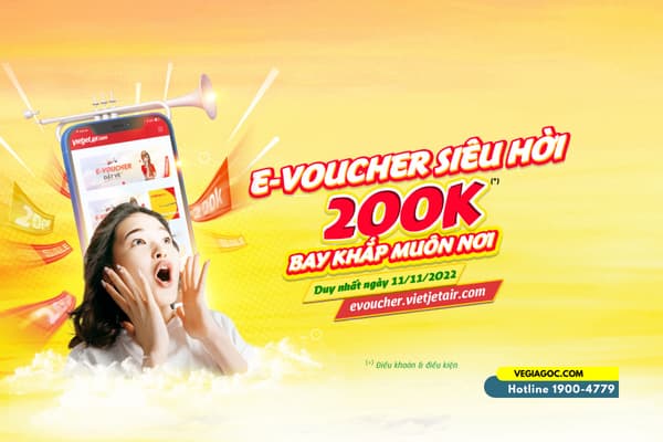 Evoucher vietjet siêu hời k bay khắp muôn nơi