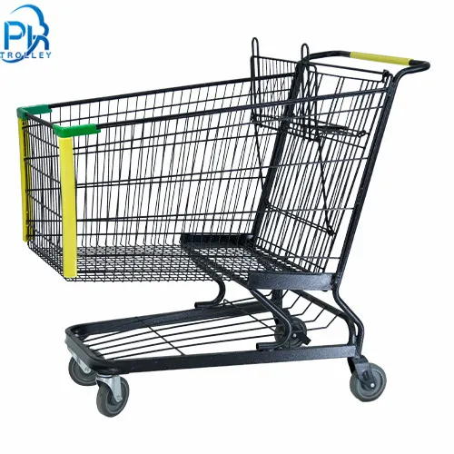 L cheap grocery used metal steel shopping carts for sale