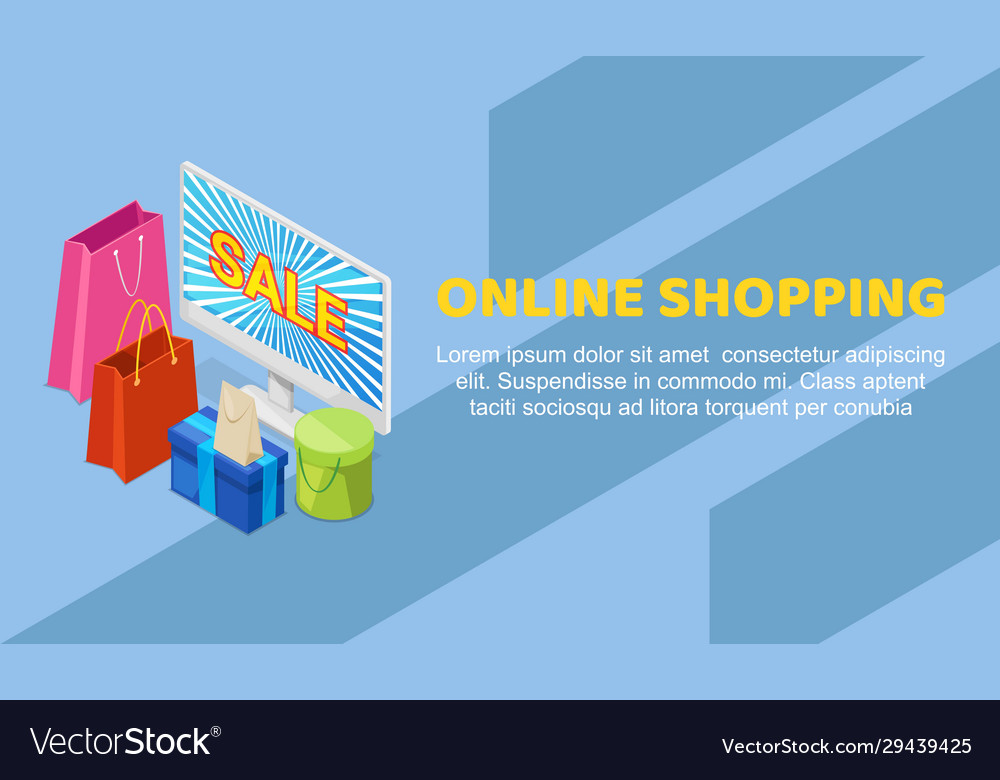 Online shopping sale discount background vector image