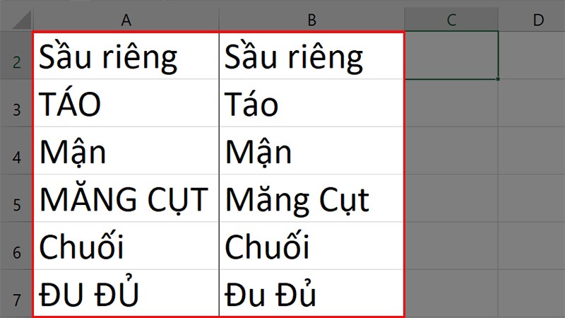 Cách so sánh dữ liệu trên  cột excel bằng hàm cực đơn giản