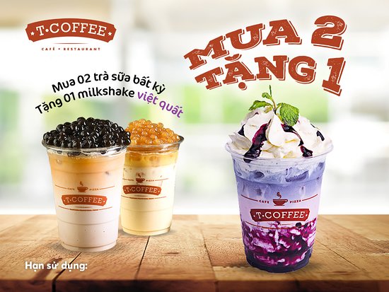 Voucher mua hai trà sữa tặng  milkshake việt quất